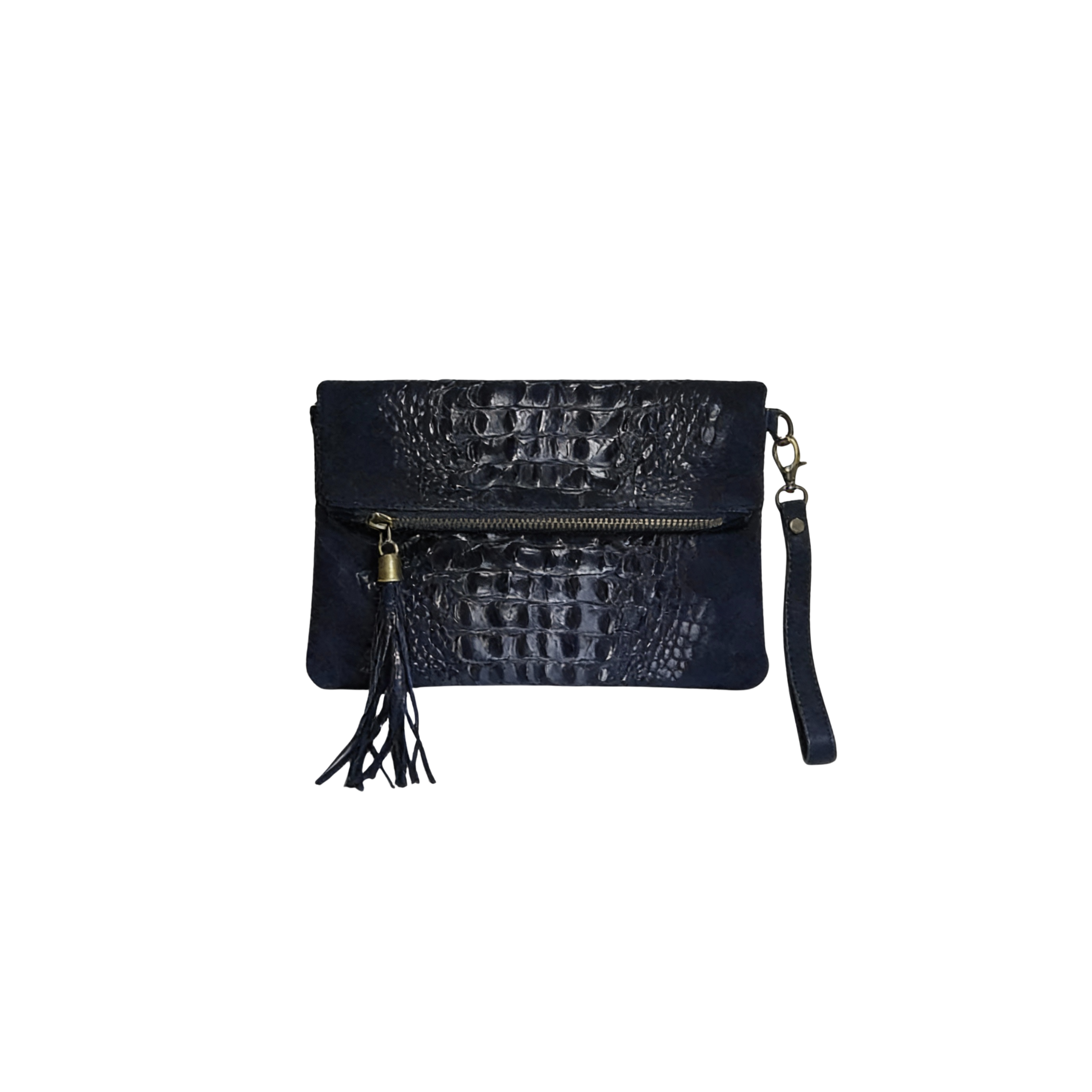 Talia Croc effect Italian Suede Clutch Bag